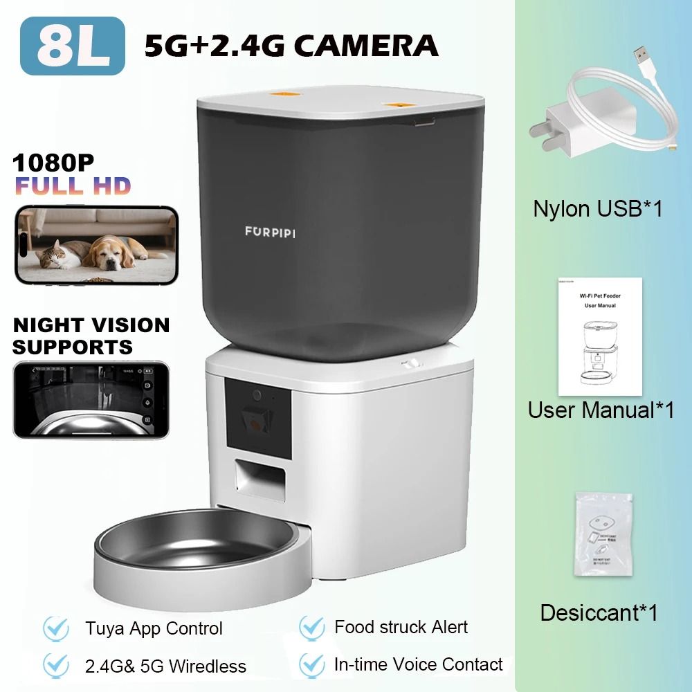 Furpipi 8L Smart Automatic Pet Feeder With Camera 4