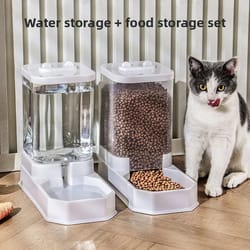 pawease large capacity automatic pet food and water dispenser