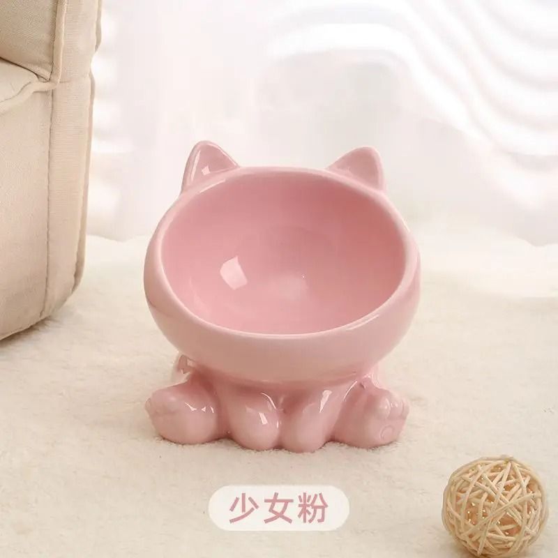 Ceramic Elevated Cat Bowl For Comfortable Food And Water Feeding 3