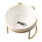 Ceramic Double Cat Bowl For Comfortable Food And Water Feeding 4