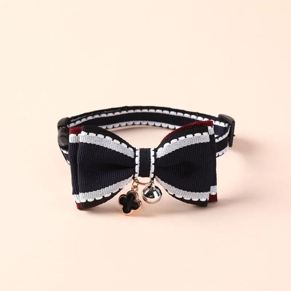 Cute Adjustable Bow Pet Collar With Bells For Cats Puppies And Small Dogs 2