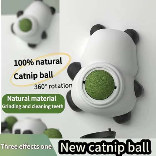 Natural Catnip Wall Ball Toy for Licking Biting Teeth Cleaning and Play