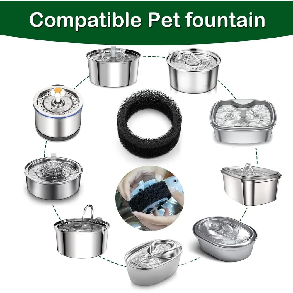 Cat Fountain Foam Filters For SMA 800 Water Pump Replacement Sponges Four Pack 6