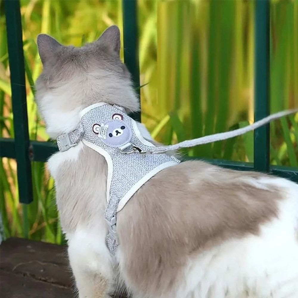 Adjustable Kitten Harness And Small Pet Collar For Safe Walks And Training 7