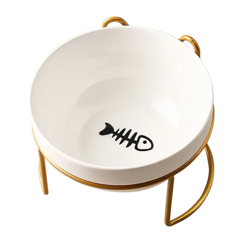 Raised Ceramic Pet Bowl With Stand For Cat Puppy Food And Water Feeding 6