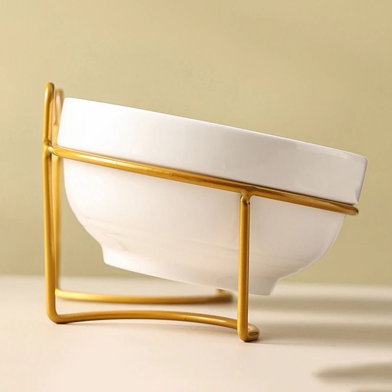 Raised Ceramic Pet Bowl With Stand For Cat Puppy Food And Water Feeding 17