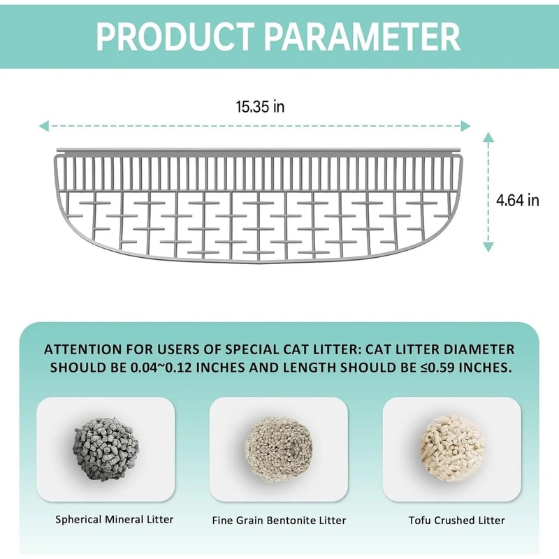 Tonepie Tipro Cat Litter Box Filter Screen Sand Baffle Replacement Accessory Kit For Cleaner Use 8