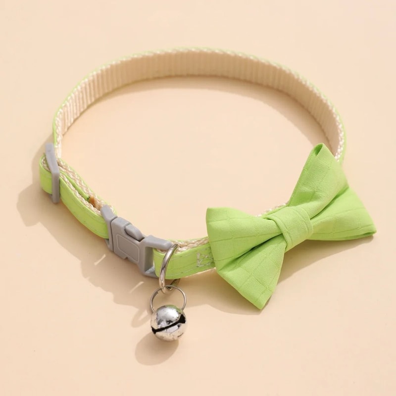 Adjustable Bow Cat Collar With Bell For Kittens Puppies And Small Dogs 3