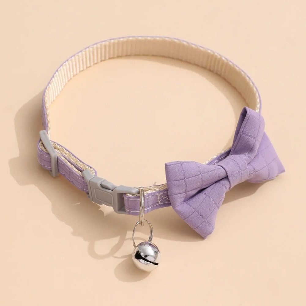 Adjustable Bow Cat Collar With Bell For Kittens Puppies And Small Dogs 4
