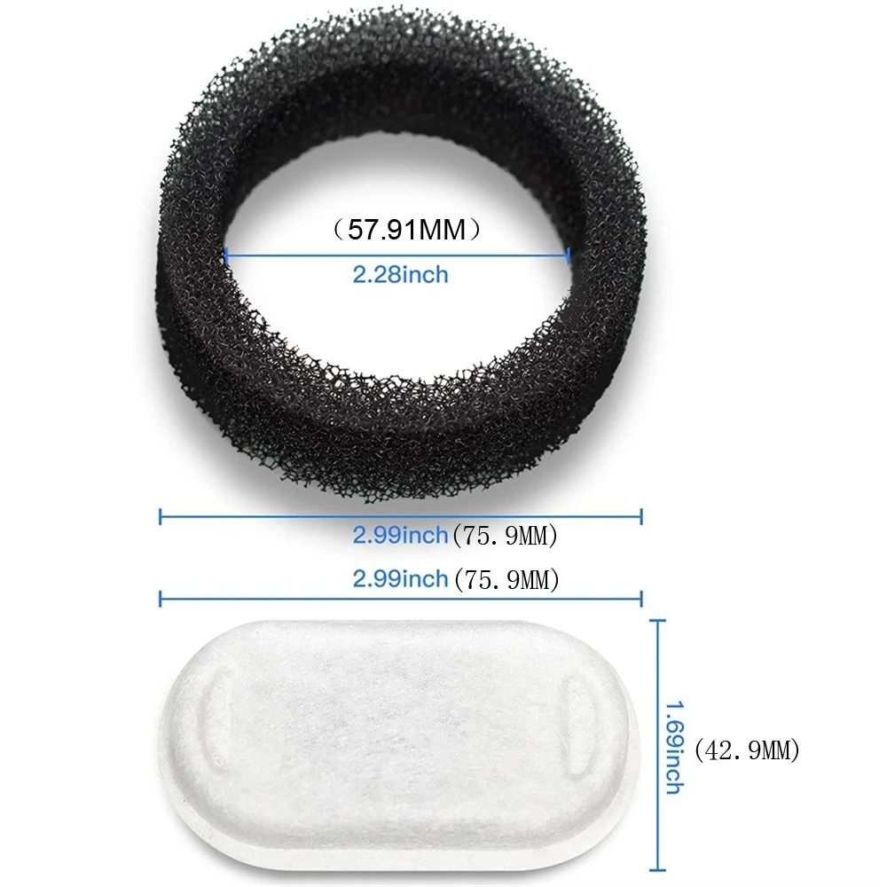 Stainless Steel Pet Fountain Activated Carbon Replacement Filters For Fresh Clean Drinking Water 6