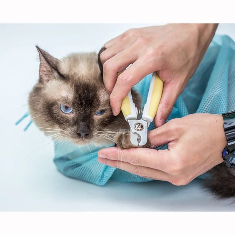 Breathable Mesh Cat Grooming Bath Bag For Nail Trimming Washing And Restraint 7