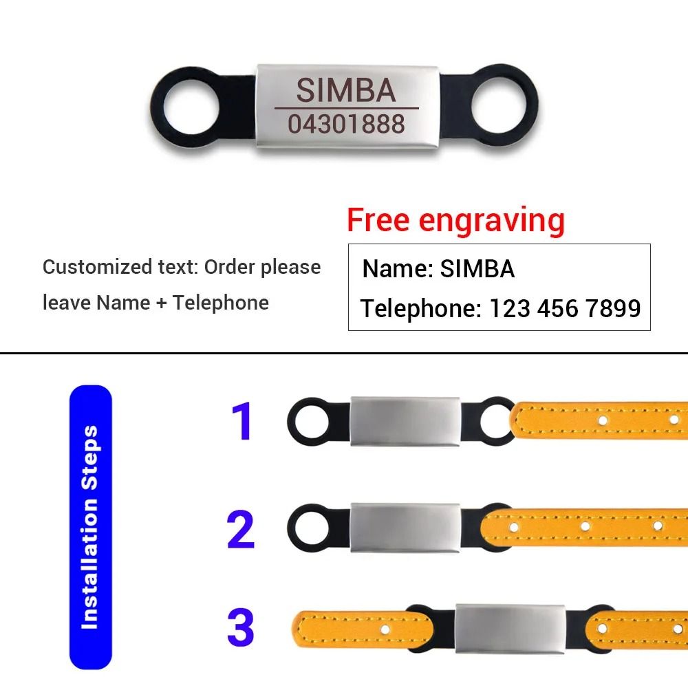 Personalized Printed Cat Collar With Bell Engraved ID Nameplate And Safety Buckle 10