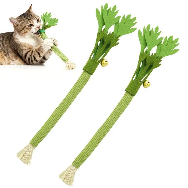 Realistic Celery Catnip Chew Toy For Dental Care Kicking And Indoor Play 2