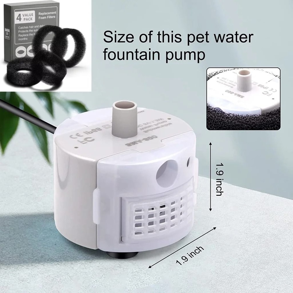 SMA 800 Cat Water Fountain Pump For Stainless Steel Pet Dispenser Replacement 4