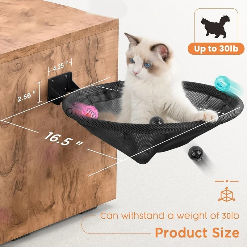 Foldable Wall Mounted Cat Hammock Bed For Climbing Sleeping Playing And Lounging 5