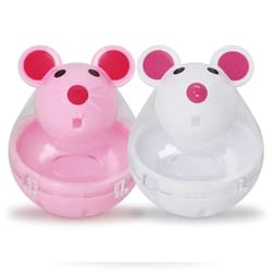 mouse shaped cat treat dispenser puzzle toy for slow feeding and boredom relief