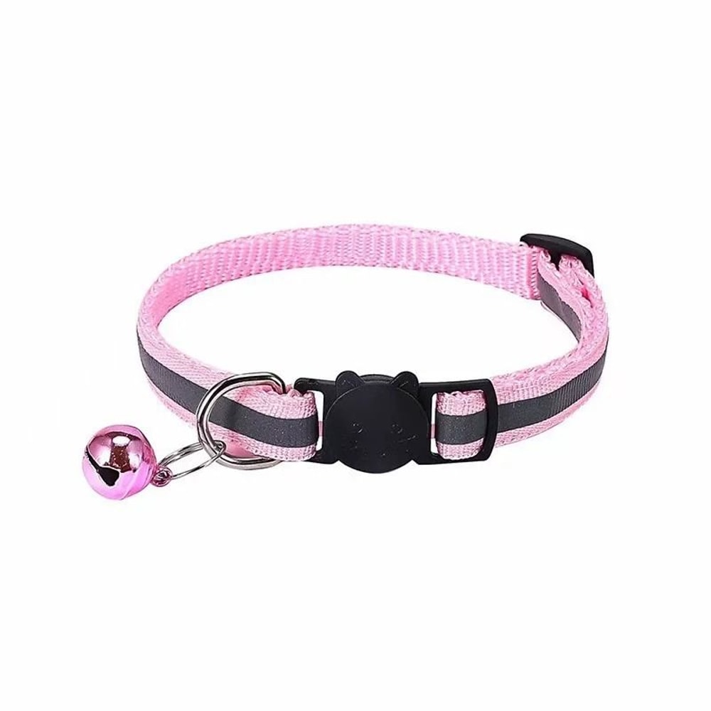 Reflective Breakaway Cat Collar With Bell Soft Adjustable Neck Ring For Small Pets 4