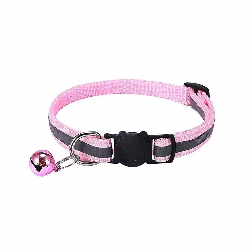 Reflective Breakaway Cat Collar With Bell Soft Adjustable Neck Ring For Small Pets 4
