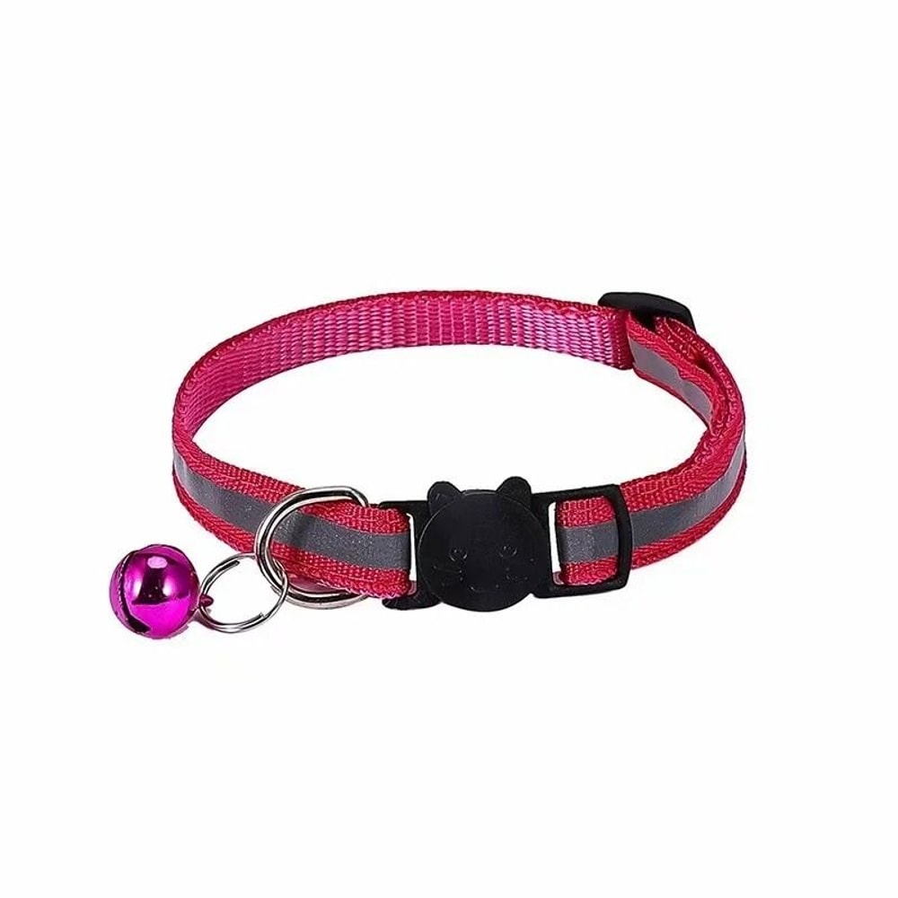 Reflective Breakaway Cat Collar With Bell Soft Adjustable Neck Ring For Small Pets 6