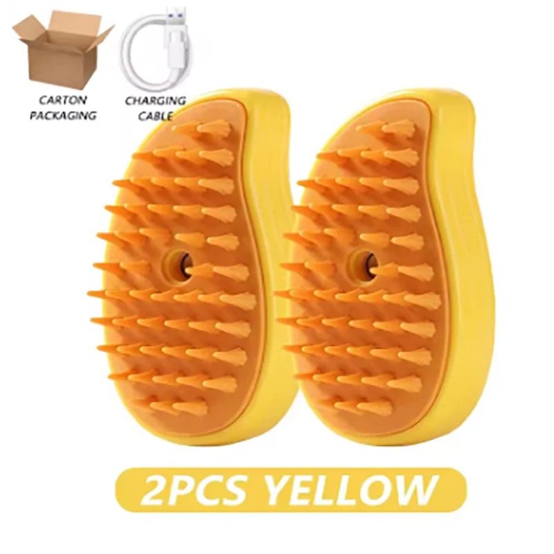 Three In One Pet Steam Brush For Cat Hair Removal And Gentle Massage 3