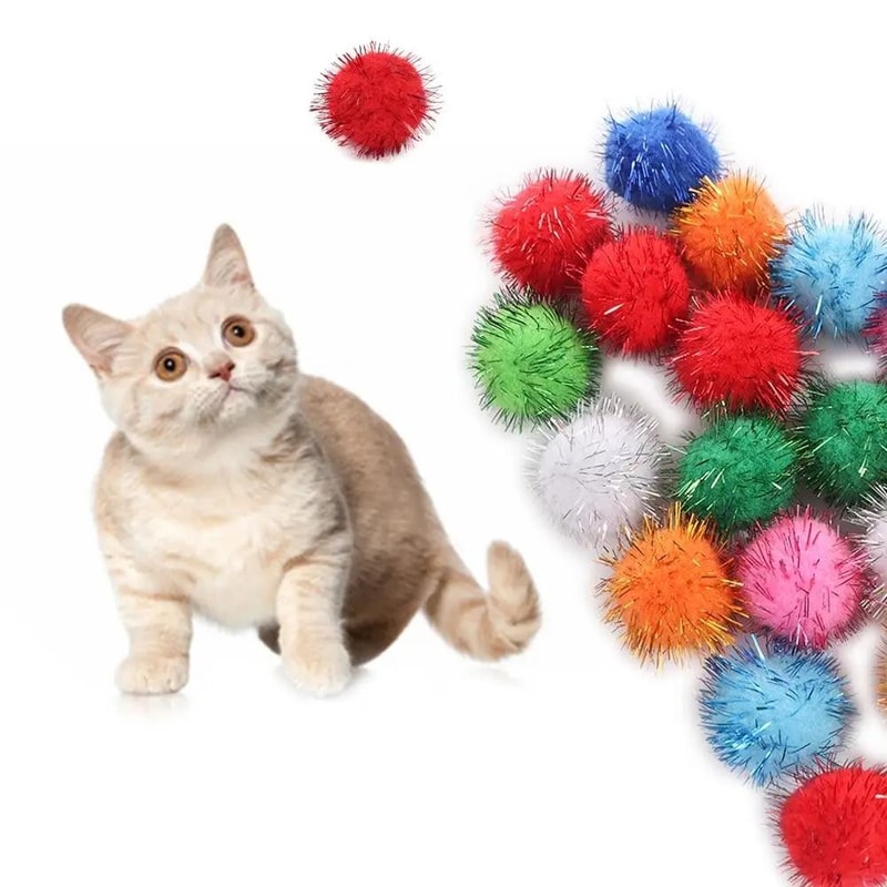 Fifty Piece Cat Sparkle Balls Toy Set For Indoor Kitten Chase Play 2