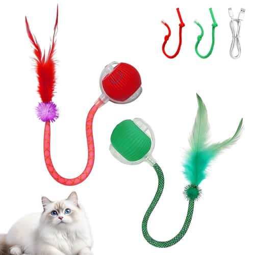 Rechargeable Automatic Moving Cat Toy Ball with Speedy Tail for Active Indoor Play