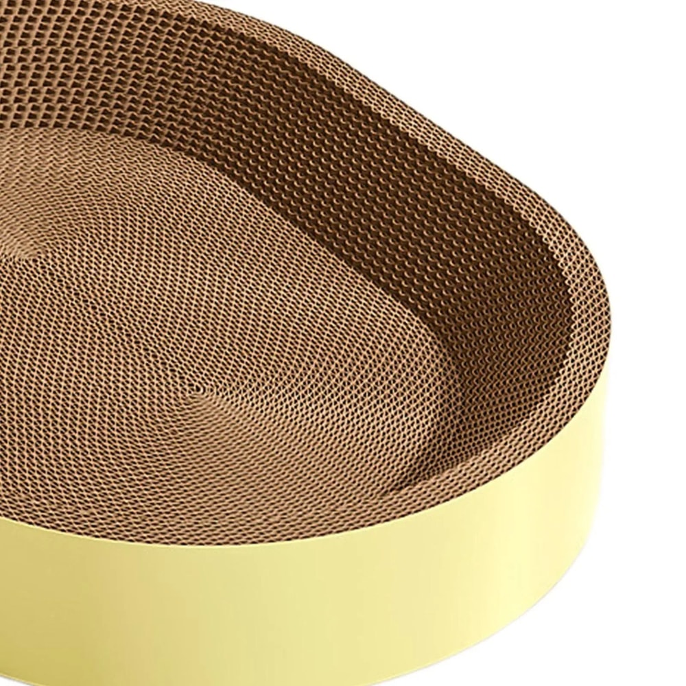 Oval Cardboard Cat Scratcher Bed For Claw Care Resting And Furniture Protection 8