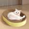 Oval Cardboard Cat Scratcher Bed For Claw Care Resting And Furniture Protection 0
