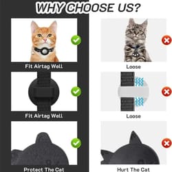 reflective airtag cat collar with bell safety buckle for kittens and puppies