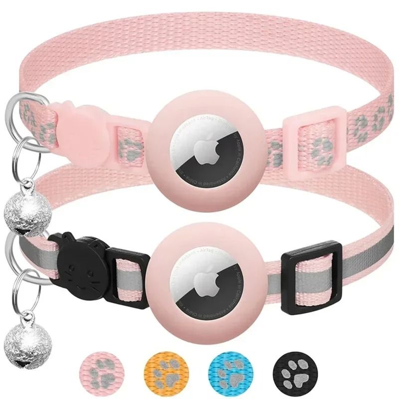 Reflective AirTag Cat Collar With Bell Safety Buckle For Kittens And Puppies 7