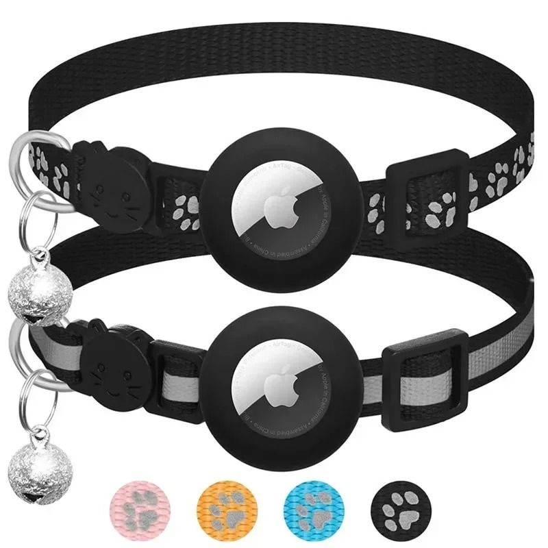 Reflective AirTag Cat Collar With Bell Safety Buckle For Kittens And Puppies 6