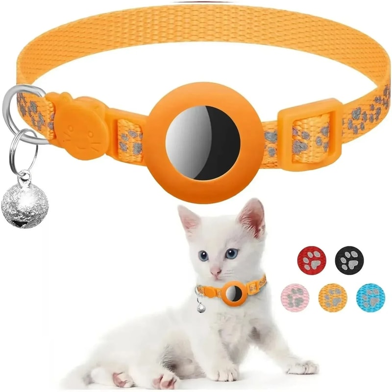 Reflective Breakaway Cat Collar With AirTag Holder And Bell 3