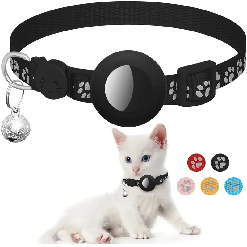 Reflective Breakaway Cat Collar With AirTag Holder And Bell 2