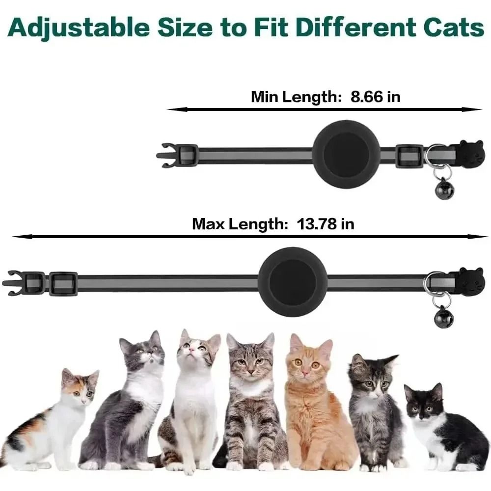 Reflective Breakaway Cat Collar With AirTag Holder And Bell 10