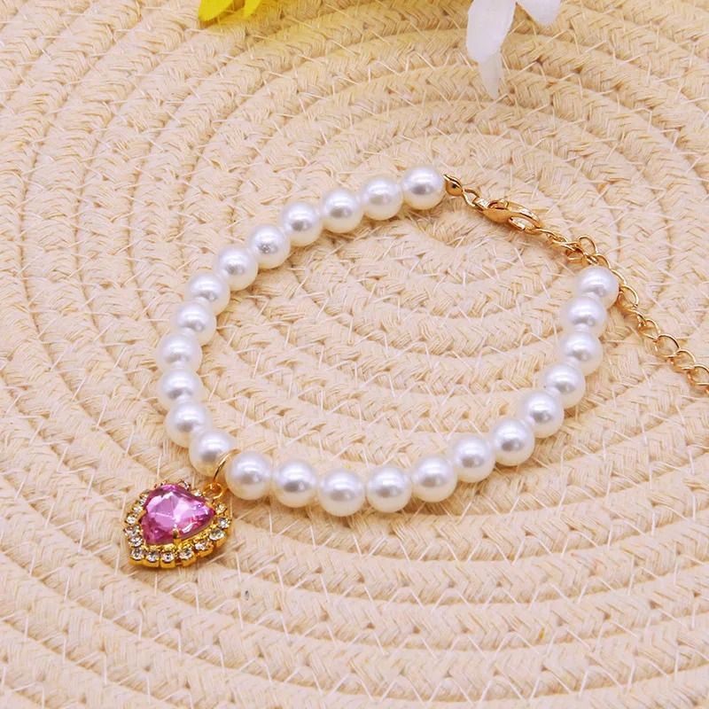 Adjustable Pearl Cat Collar Necklace For Kittens 11