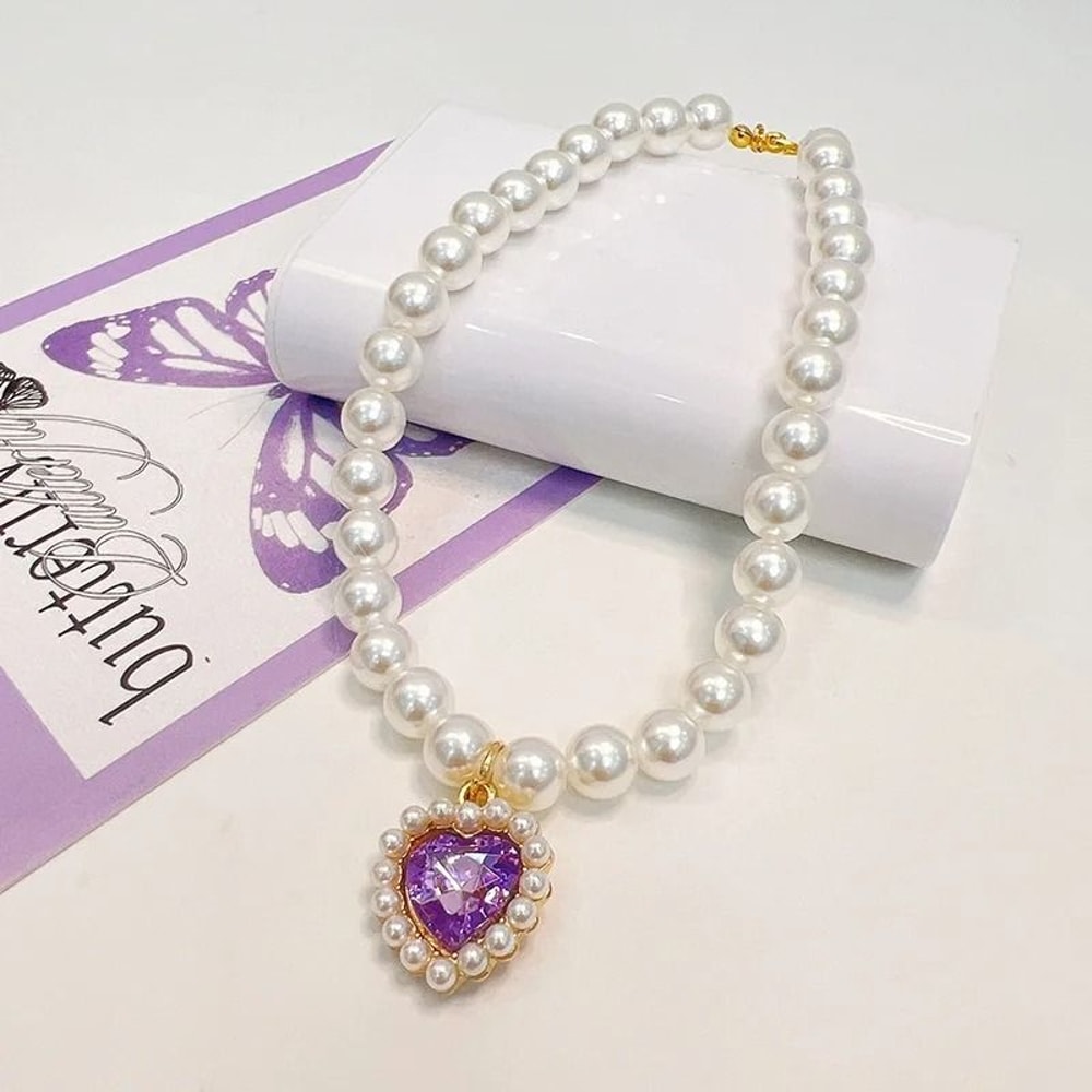 Adjustable Pearl Cat Collar Necklace For Kittens 1