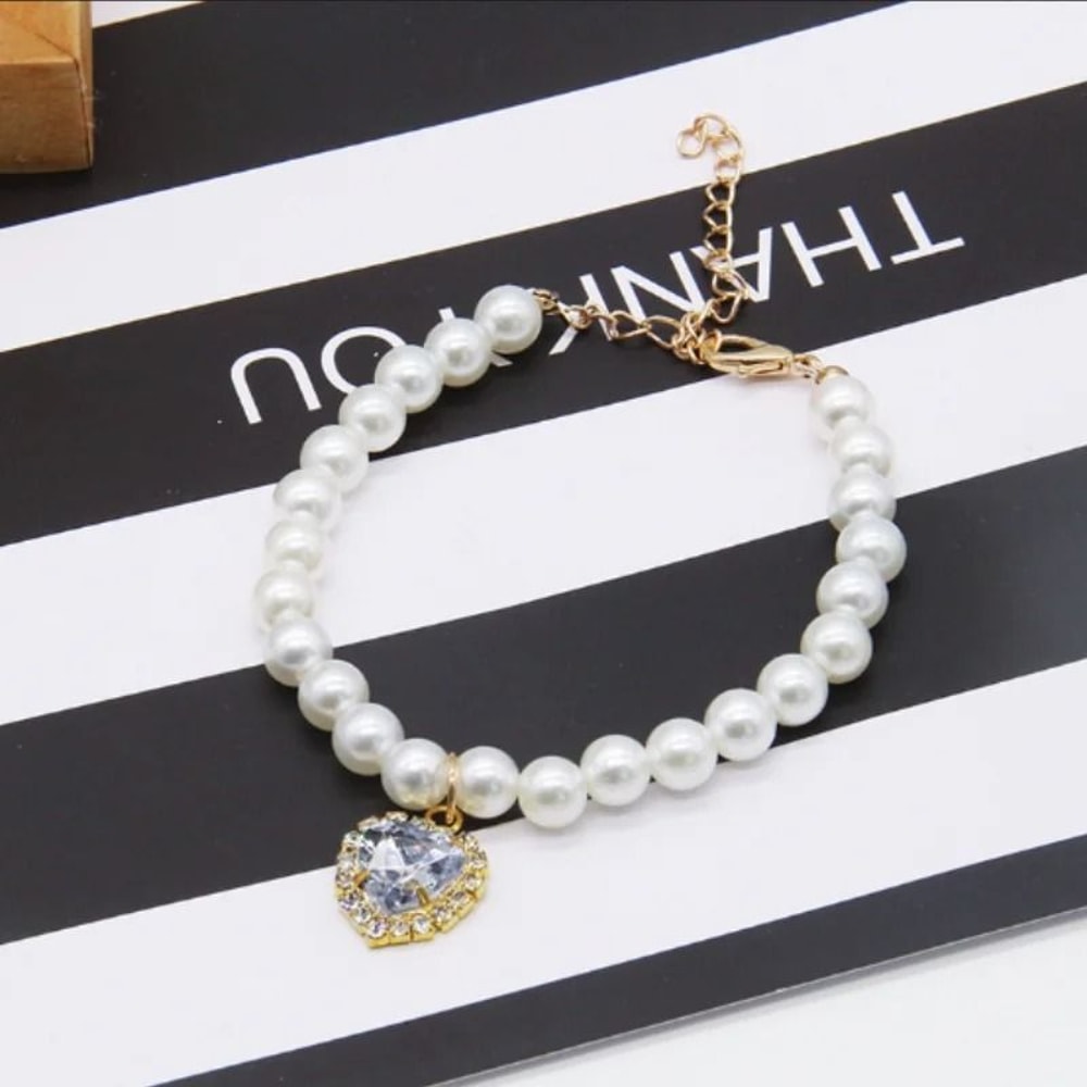 Adjustable Pearl Cat Collar Necklace For Kittens 10