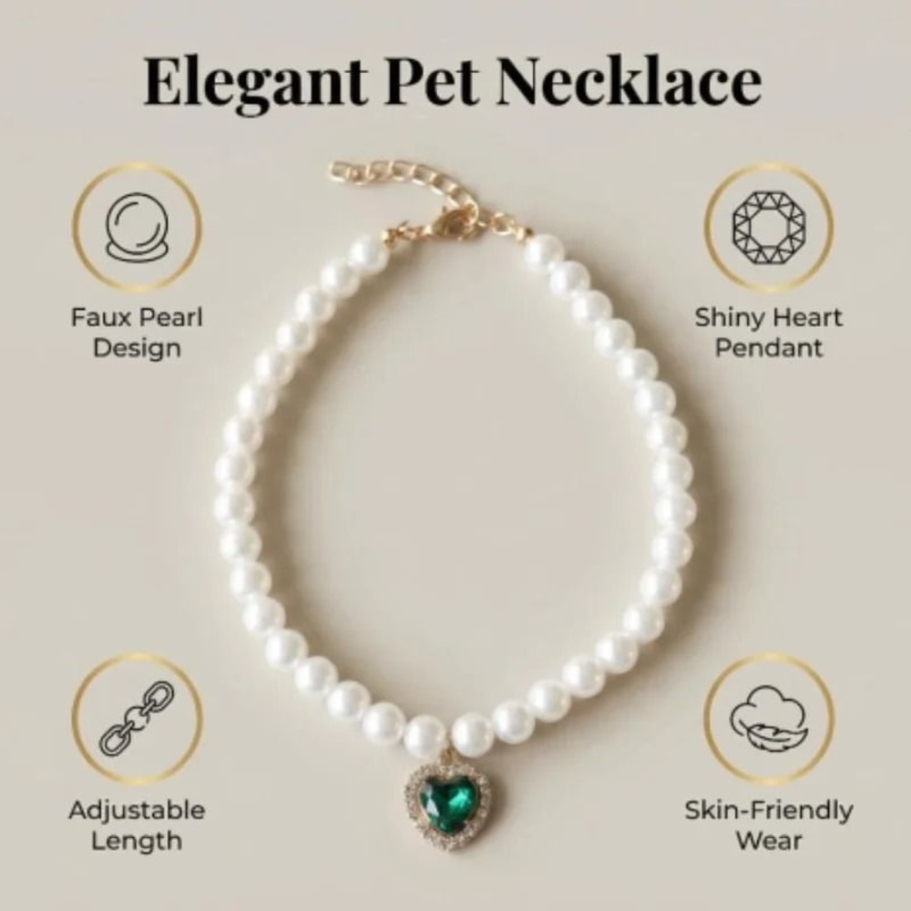 Adjustable Pearl Cat Collar Necklace For Kittens 12