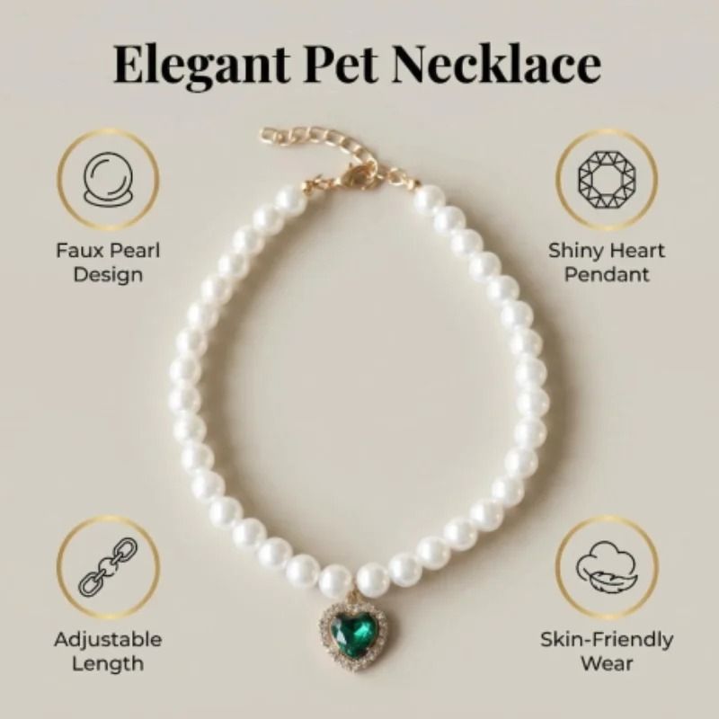 Adjustable Pearl Cat Collar Necklace For Kittens 12