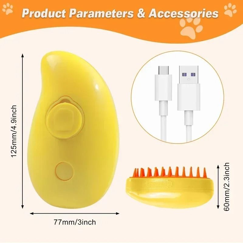 3 In 1 Steam Pet Grooming Brush For Cats And Dogs 16