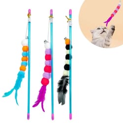 elastic caterpillar cat teaser wand for interactive play