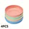 4 Piece Shallow Cat Bowls Non Slip Feeding Plates 1