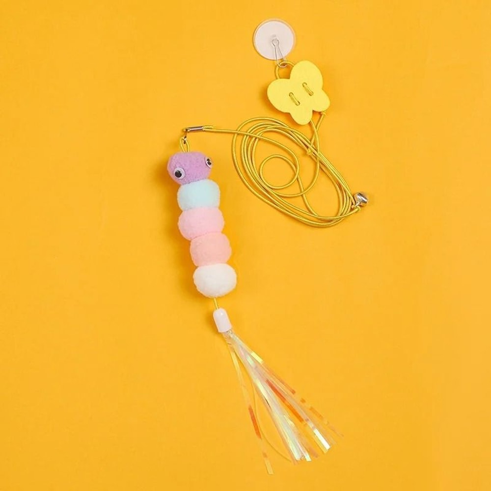 Elastic Hanging Feather Bell Cat Teaser Toy 1