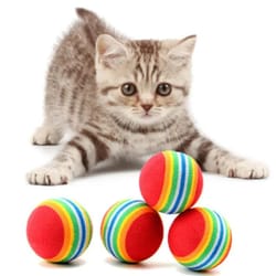 rainbow eva rattle ball toy for cats and small dogs