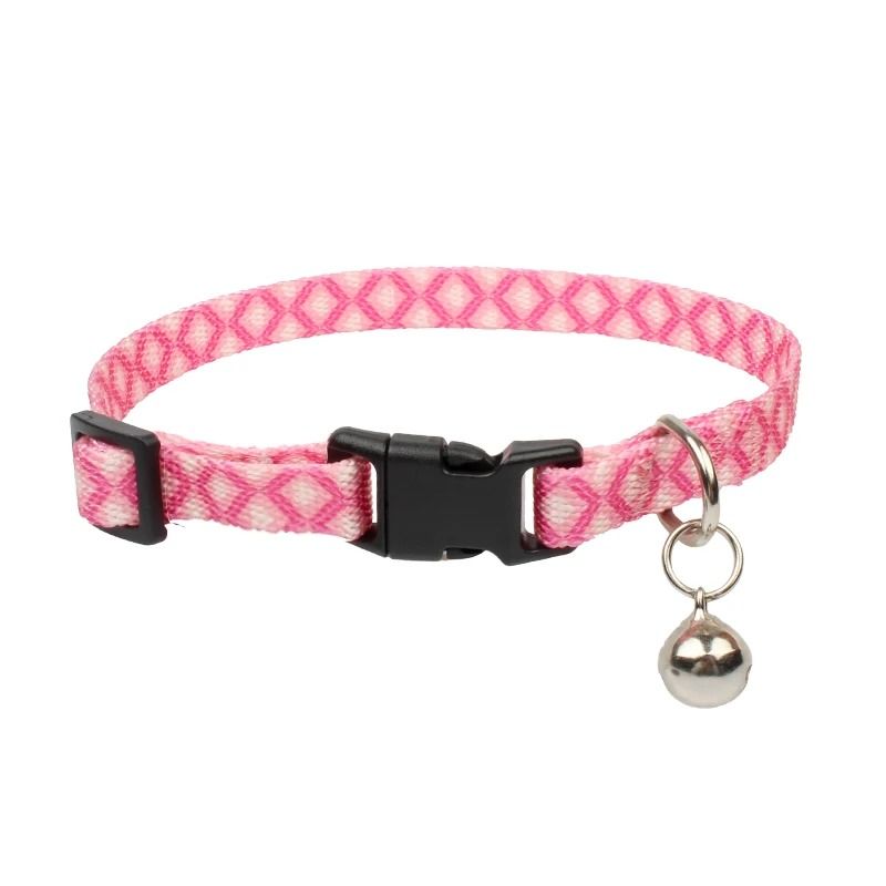 Colorful Adjustable Geometric Print Cat Collar With Bell For Kittens Puppies And Small Pets Daily W 4