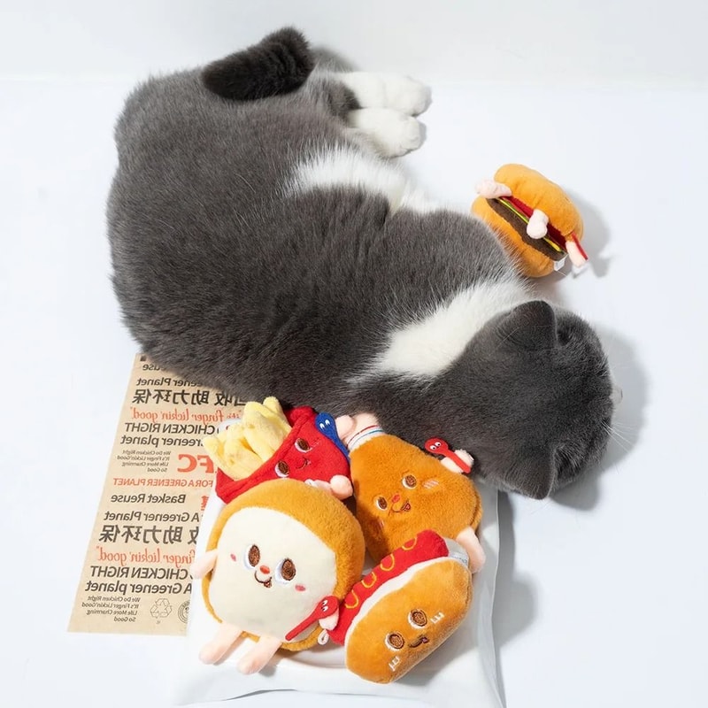 Cute Catnip Plush Cat Toy Food Shape Chew Toy For Kittens Indoor Play And Teeth 10