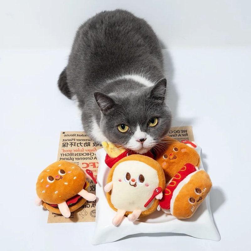Cute Catnip Plush Cat Toy Food Shape Chew Toy For Kittens Indoor Play And Teeth 9