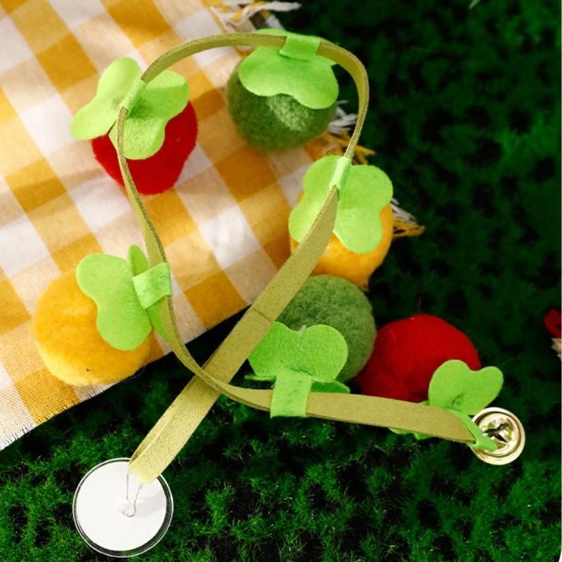 Hanging Felt Cat Teaser Toy With Squeaky Bell For Kittens Indoor Training And Play 6