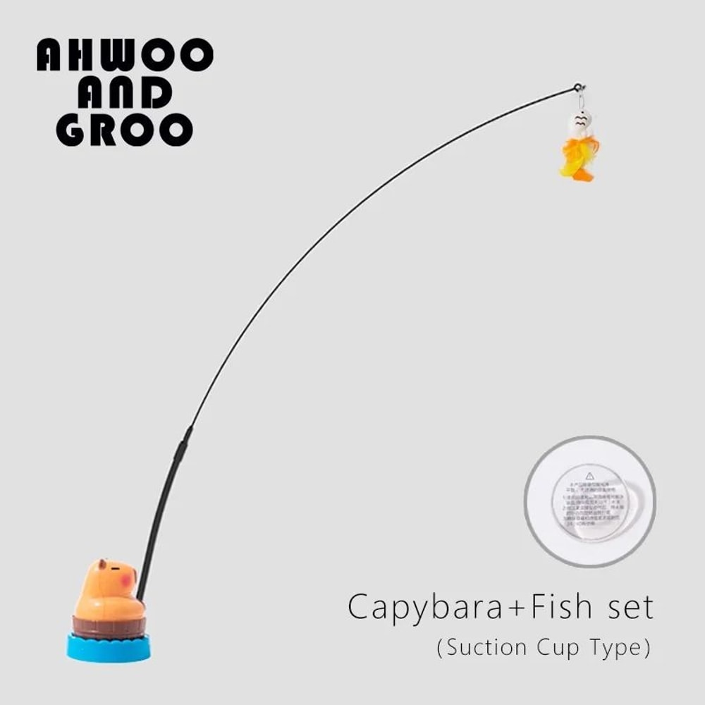 Simulation Capybara Bird Bell Cat Teaser Wand Toy For Kittens Indoor Interactive Chase And Play 1
