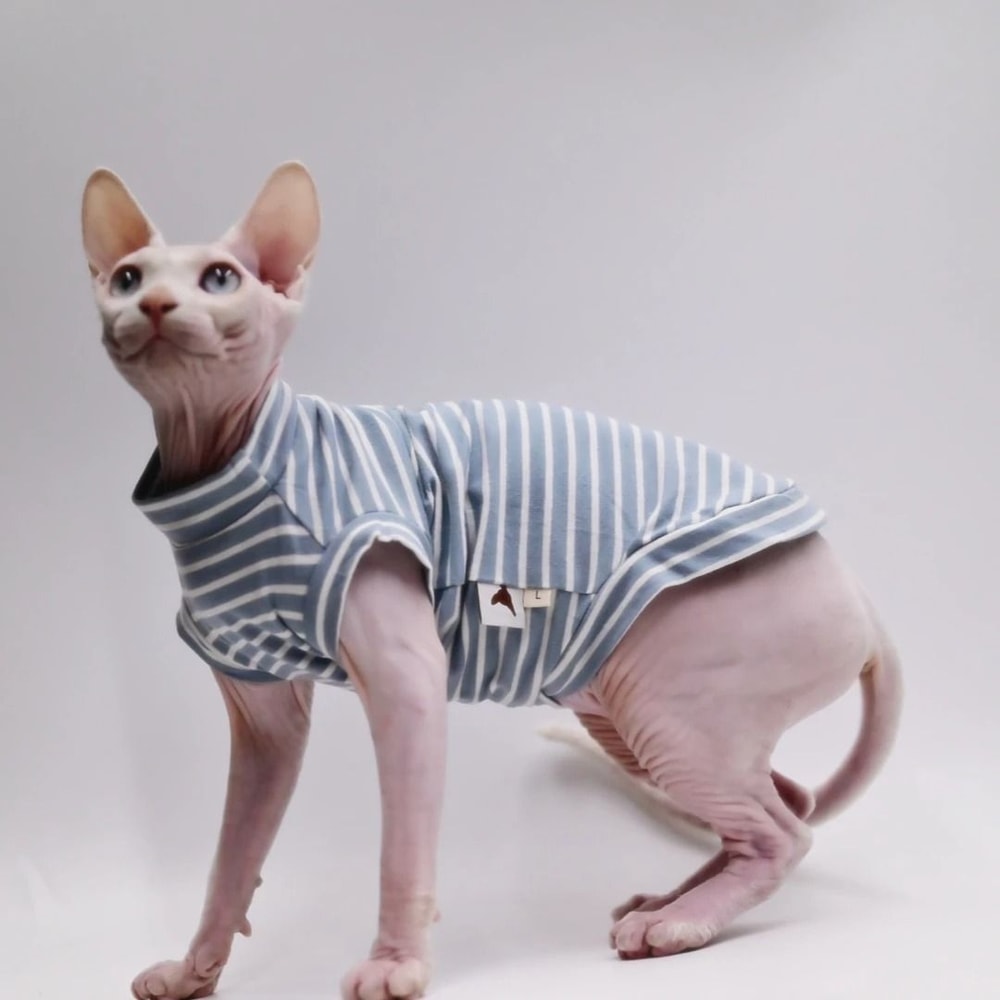DUOMASUMI Summer Sphynx Cat Vest Stretch Cotton Cooling Top For Hairless Cats Daily Comfort Wear 10